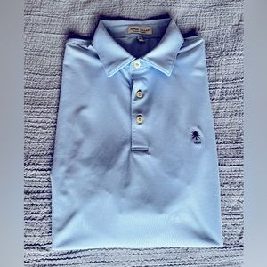 Peter Millar Summer Comfort Golf Shirt Medium - blue/white